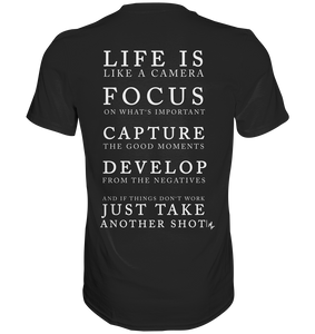 Life is like e Camera T-Shirt Schwarz - Premium Shirt