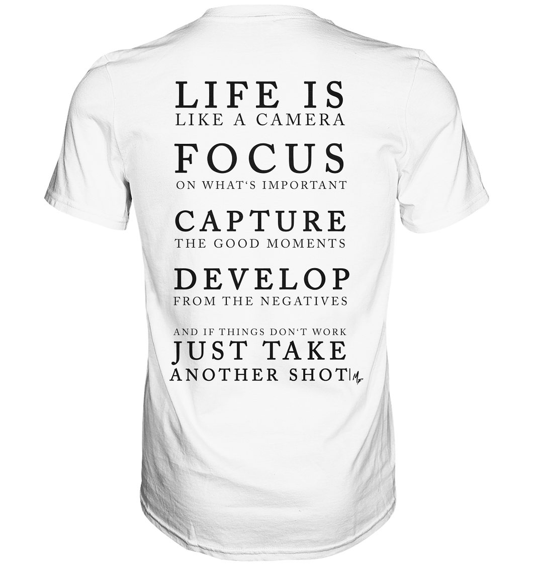 Life is like a Camera T-Shirt Weiss - Premium Shirt